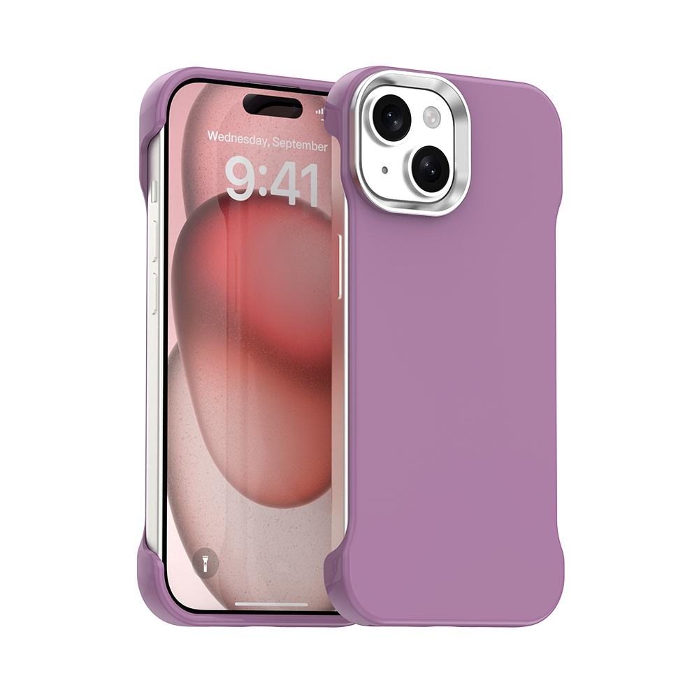 For iPhone 15 Ultra-Slim Frameless TPU + PET + PC Shockproof Phone Case - Purple - EDA009752912G