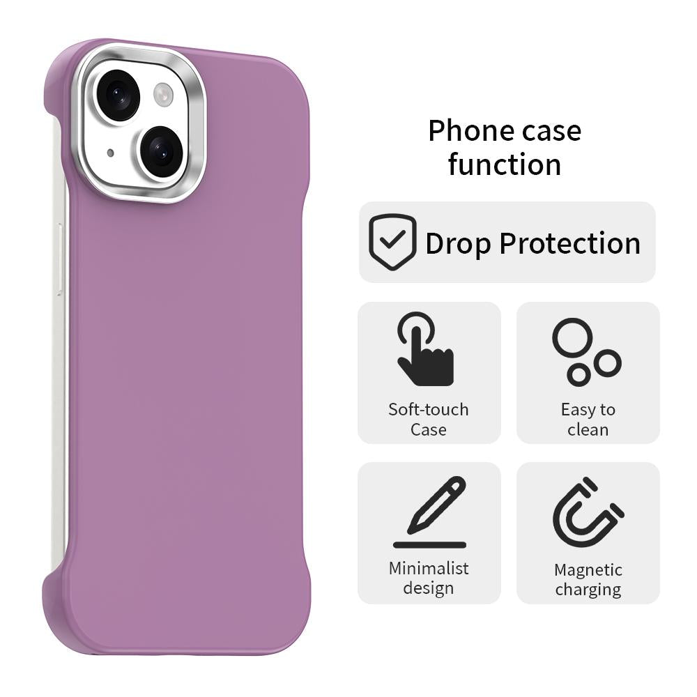 For iPhone 15 Ultra-Slim Frameless TPU + PET + PC Shockproof Phone Case - Purple - EDA009752912G