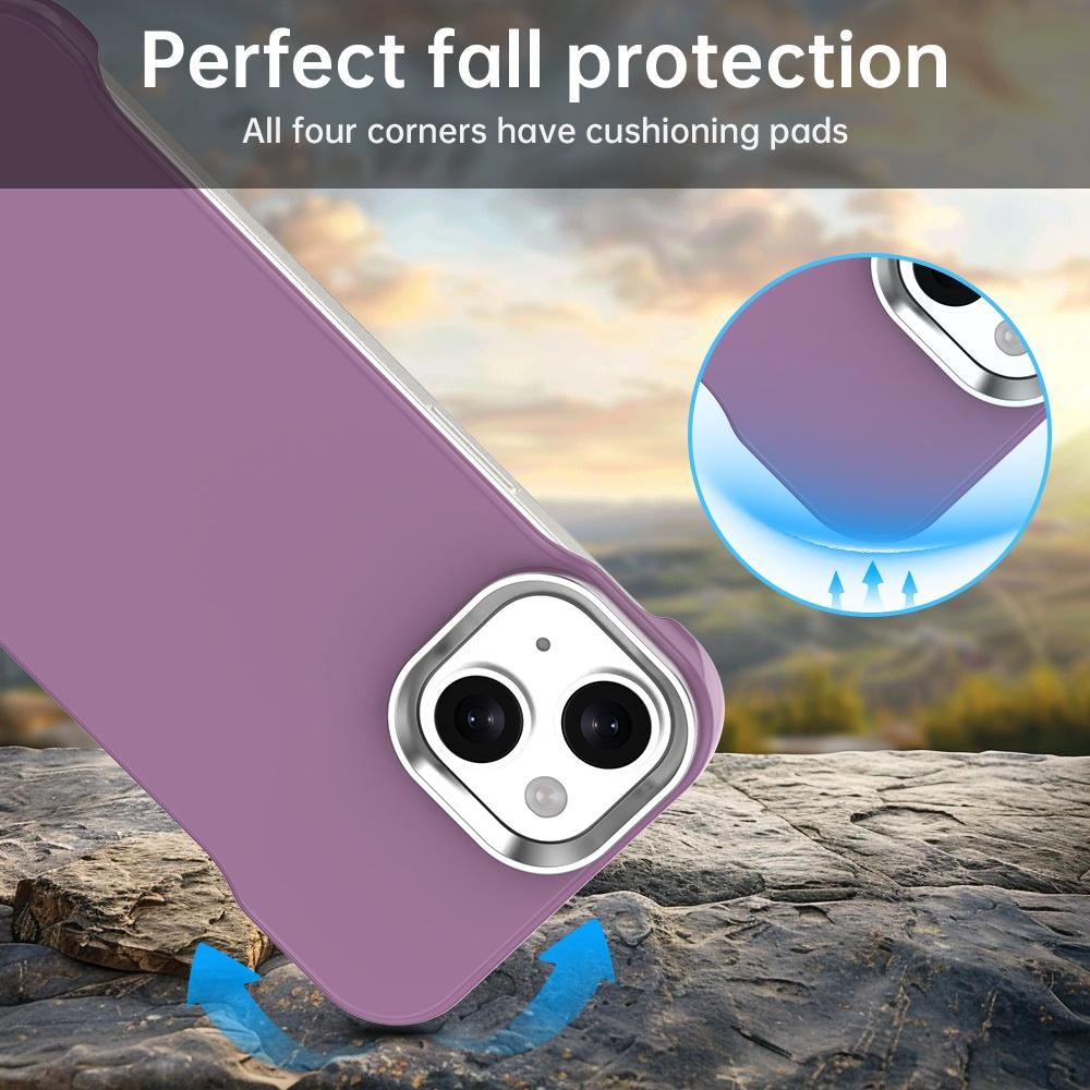For iPhone 15 Ultra-Slim Frameless TPU + PET + PC Shockproof Phone Case - Purple - EDA009752912G