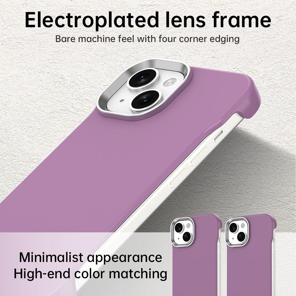 For iPhone 15 Ultra-Slim Frameless TPU + PET + PC Shockproof Phone Case - Purple - EDA009752912G