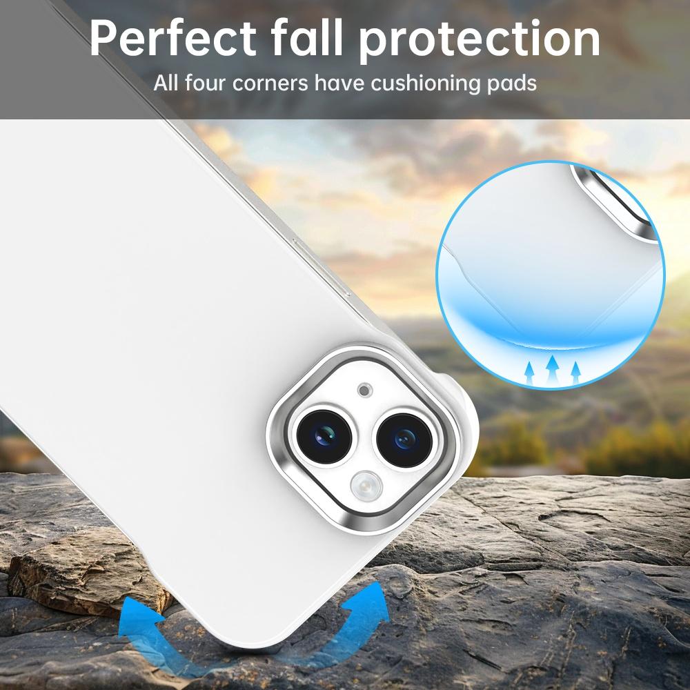 For iPhone 14 Plus Ultra-Slim Frameless TPU + PET + PC Shockproof Phone Case - White - EDA009752913A