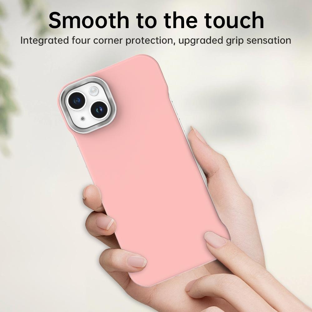 For iPhone 14 Plus Ultra-Slim Frameless TPU + PET + PC Shockproof Phone Case - Pink - EDA009752913C