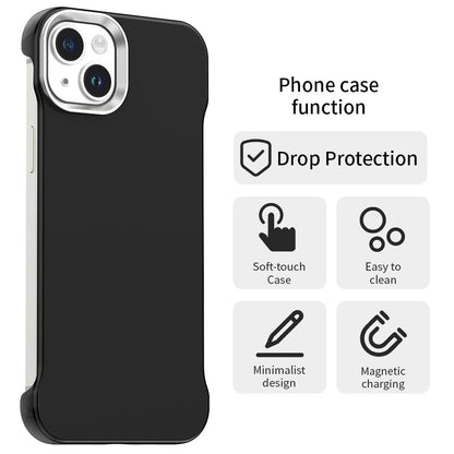 For iPhone 14 Plus Ultra-Slim Frameless TPU + PET + PC Shockproof Phone Case - Black - EDA009752913D