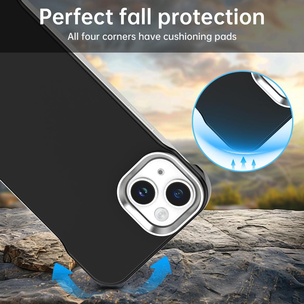 For iPhone 14 Plus Ultra-Slim Frameless TPU + PET + PC Shockproof Phone Case - Black - EDA009752913D