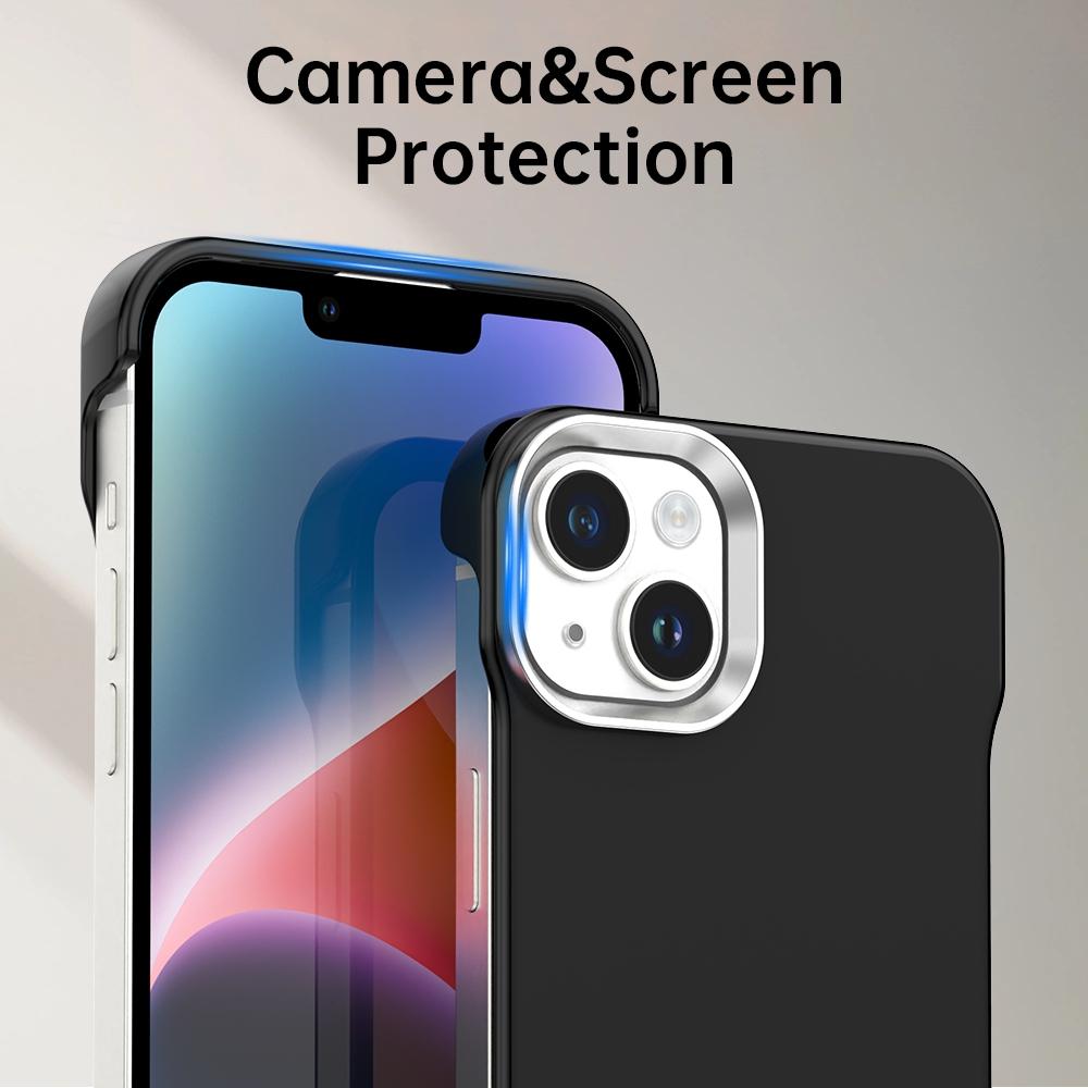 For iPhone 14 Plus Ultra-Slim Frameless TPU + PET + PC Shockproof Phone Case - Black - EDA009752913D