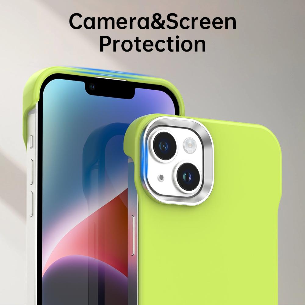 For iPhone 14 Plus Ultra-Slim Frameless TPU + PET + PC Shockproof Phone Case - Green - EDA009752913F