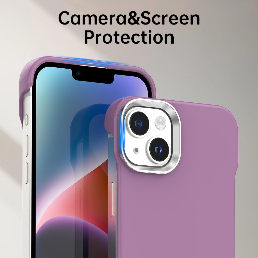 For iPhone 14 Plus Ultra-Slim Frameless TPU + PET + PC Shockproof Phone Case - Purple - EDA009752913G