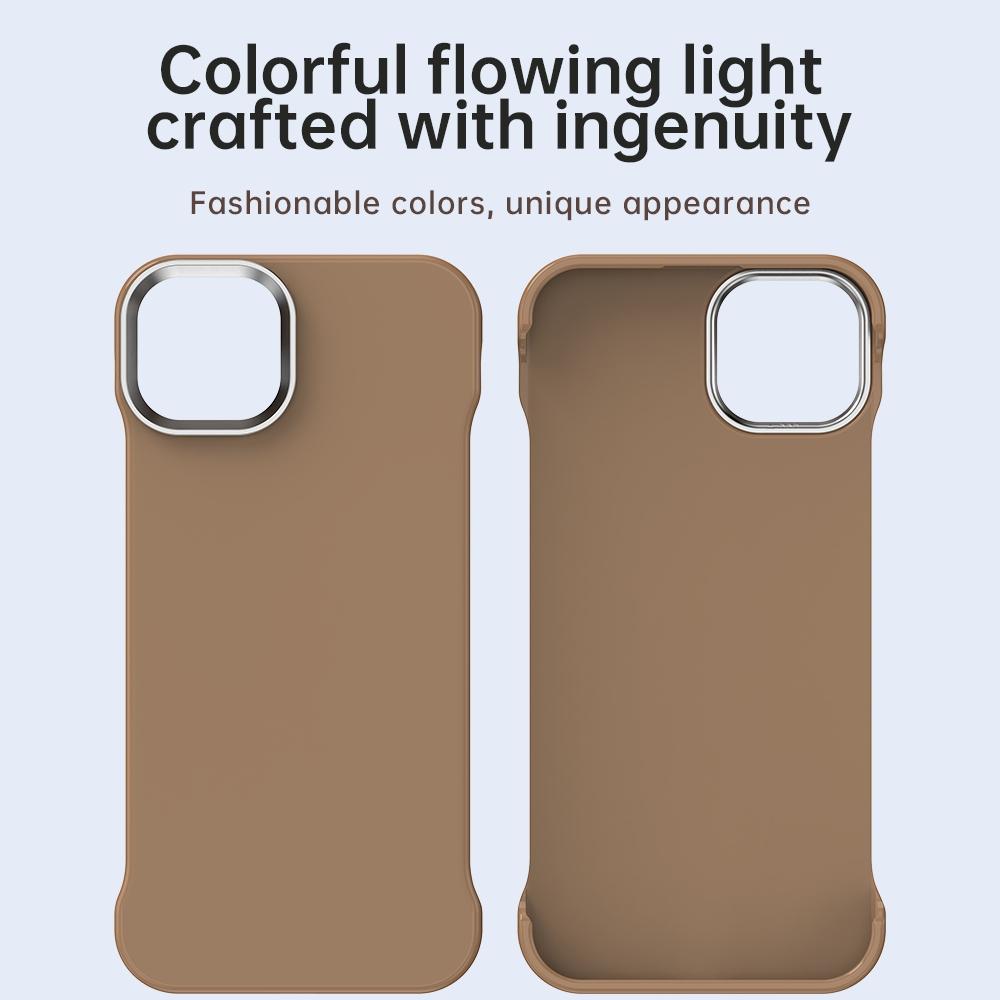 For iPhone 14 Plus Ultra-Slim Frameless TPU + PET + PC Shockproof Phone Case - Brown - EDA009752913H