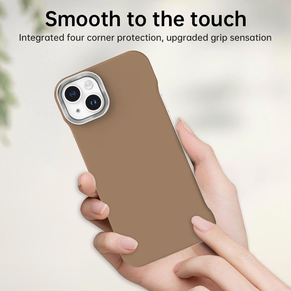 For iPhone 14 Plus Ultra-Slim Frameless TPU + PET + PC Shockproof Phone Case - Brown - EDA009752913H