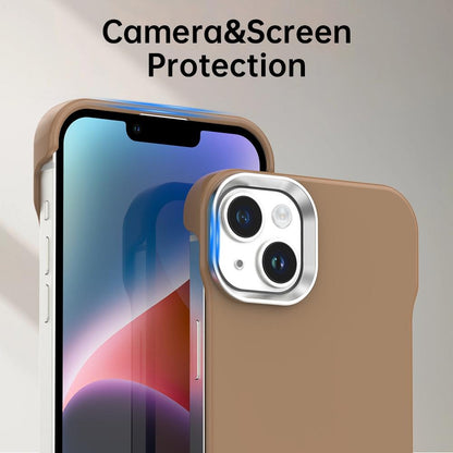 For iPhone 14 Plus Ultra-Slim Frameless TPU + PET + PC Shockproof Phone Case - Brown - EDA009752913H