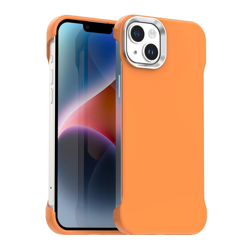 For iPhone 14 Ultra-Slim Frameless TPU + PET + PC Shockproof Phone Case - Orange - EDA009752914B