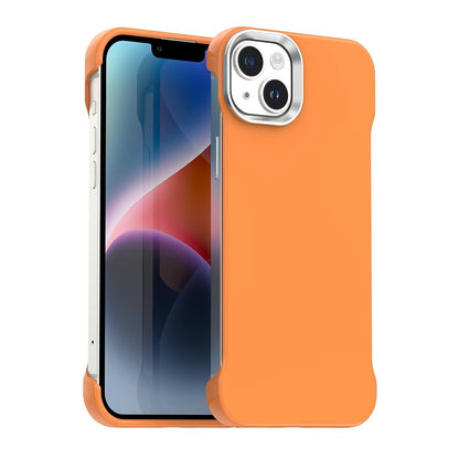 For iPhone 14 Ultra-Slim Frameless TPU + PET + PC Shockproof Phone Case - Orange - EDA009752914B
