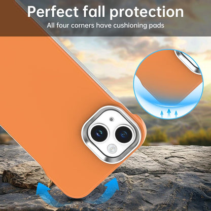For iPhone 14 Ultra-Slim Frameless TPU + PET + PC Shockproof Phone Case - Orange - EDA009752914B