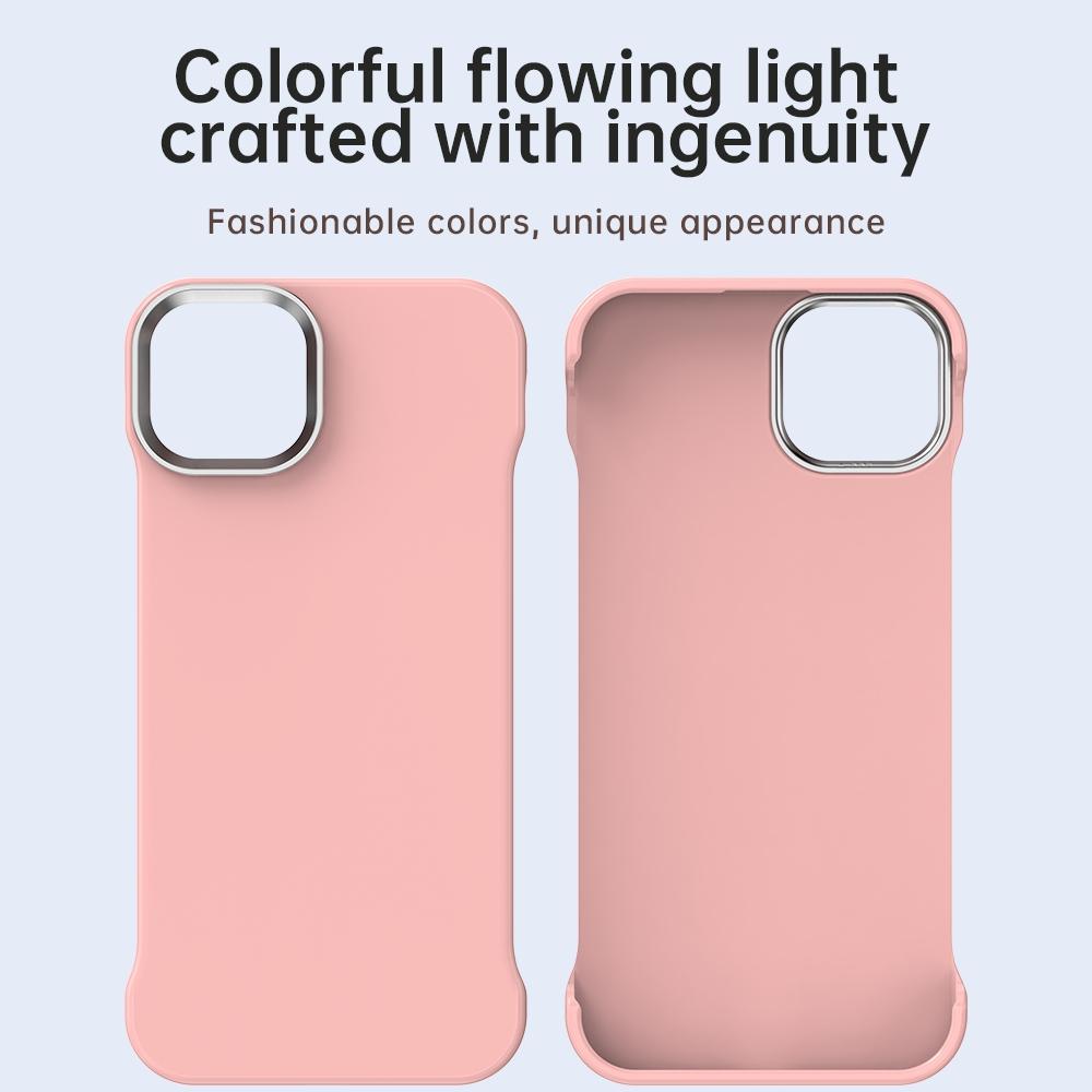 For iPhone 14 Ultra-Slim Frameless TPU + PET + PC Shockproof Phone Case - Pink - EDA009752914C