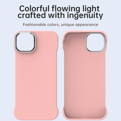 For iPhone 14 Ultra-Slim Frameless TPU + PET + PC Shockproof Phone Case - Pink - EDA009752914C