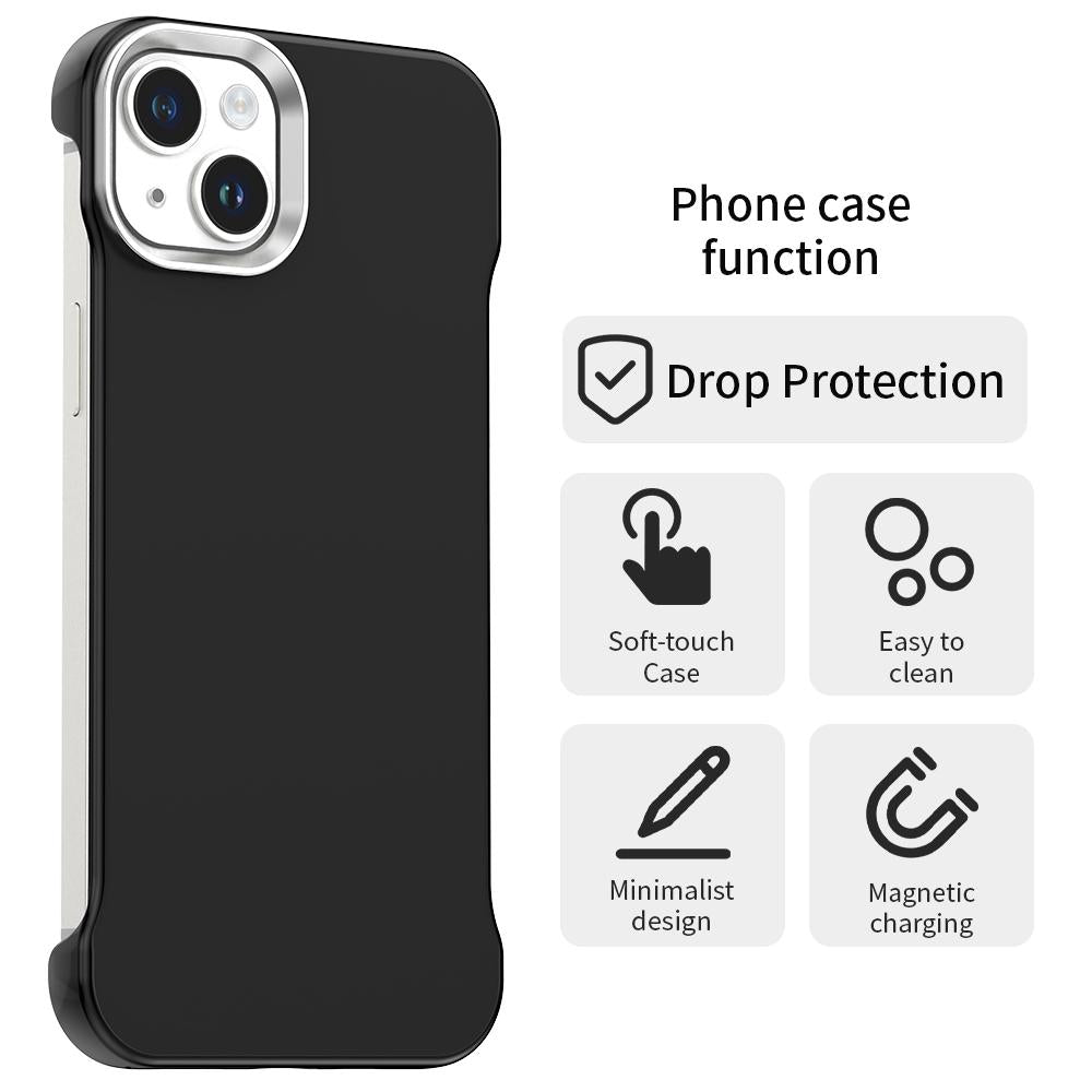 For iPhone 14 Ultra-Slim Frameless TPU + PET + PC Shockproof Phone Case - Black - EDA009752914D