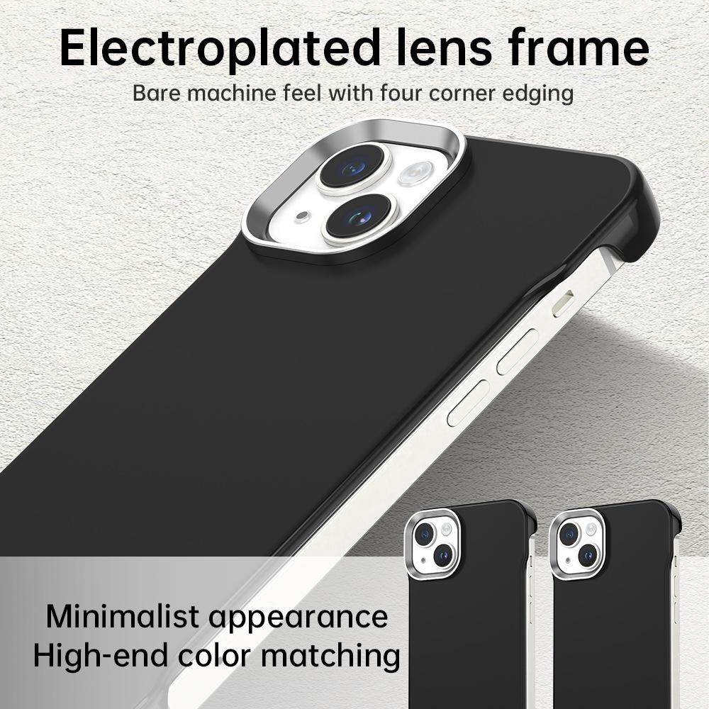 For iPhone 14 Ultra-Slim Frameless TPU + PET + PC Shockproof Phone Case - Black - EDA009752914D