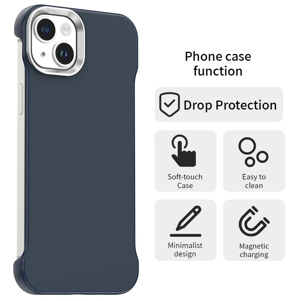 For iPhone 14 Ultra-Slim Frameless TPU + PET + PC Shockproof Phone Case - Blue - EDA009752914E