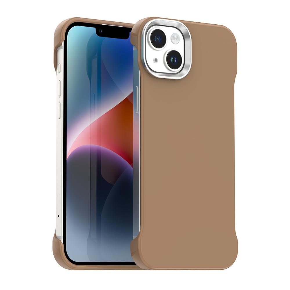 For iPhone 14 Ultra-Slim Frameless TPU + PET + PC Shockproof Phone Case - Brown - EDA009752914H