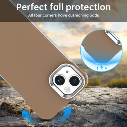 For iPhone 14 Ultra-Slim Frameless TPU + PET + PC Shockproof Phone Case - Brown - EDA009752914H