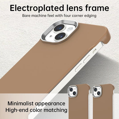 For iPhone 14 Ultra-Slim Frameless TPU + PET + PC Shockproof Phone Case - Brown - EDA009752914H