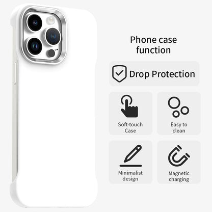 For iPhone 14 Pro Ultra-Slim Frameless TPU + PET + PC Shockproof Phone Case - White - EDA009752915A