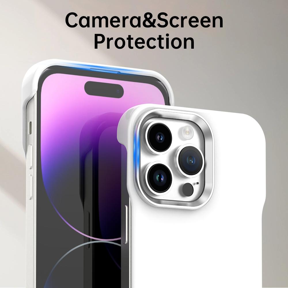For iPhone 14 Pro Ultra-Slim Frameless TPU + PET + PC Shockproof Phone Case - White - EDA009752915A