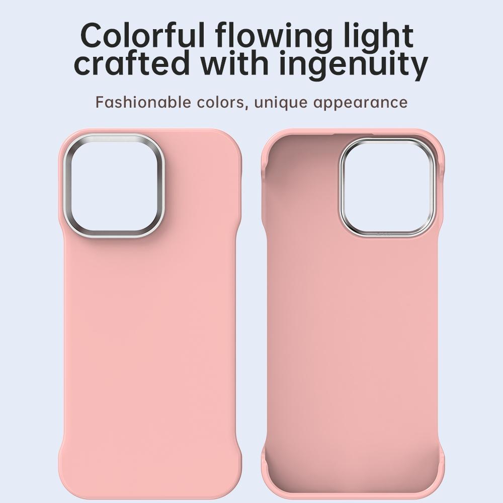 For iPhone 14 Pro Ultra-Slim Frameless TPU + PET + PC Shockproof Phone Case - Pink - EDA009752915C