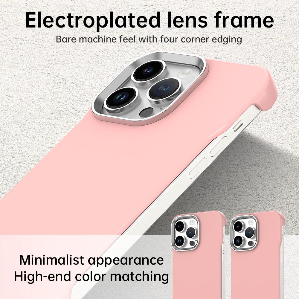 For iPhone 14 Pro Ultra-Slim Frameless TPU + PET + PC Shockproof Phone Case - Pink - EDA009752915C
