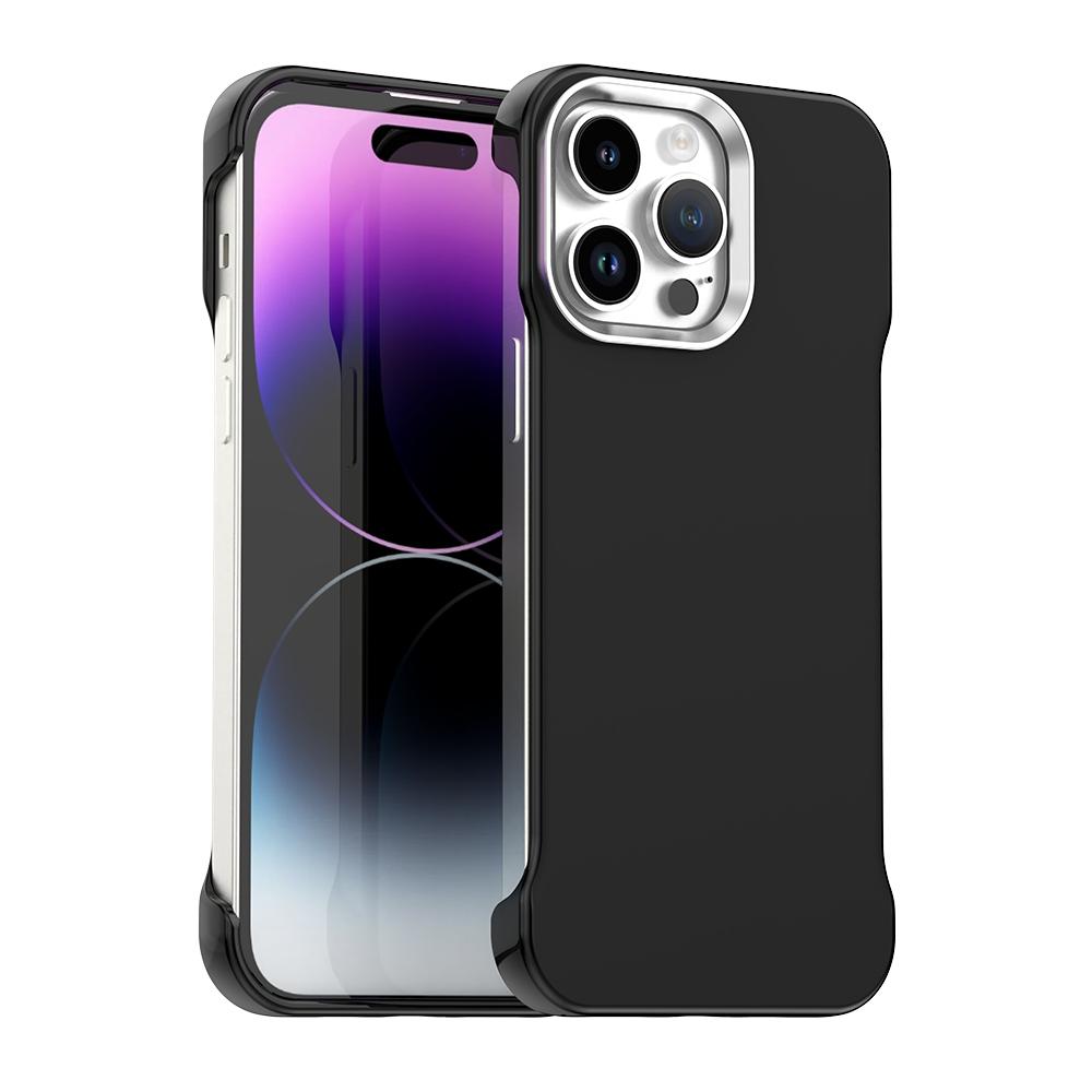 For iPhone 14 Pro Ultra-Slim Frameless TPU + PET + PC Shockproof Phone Case - Black - EDA009752915D