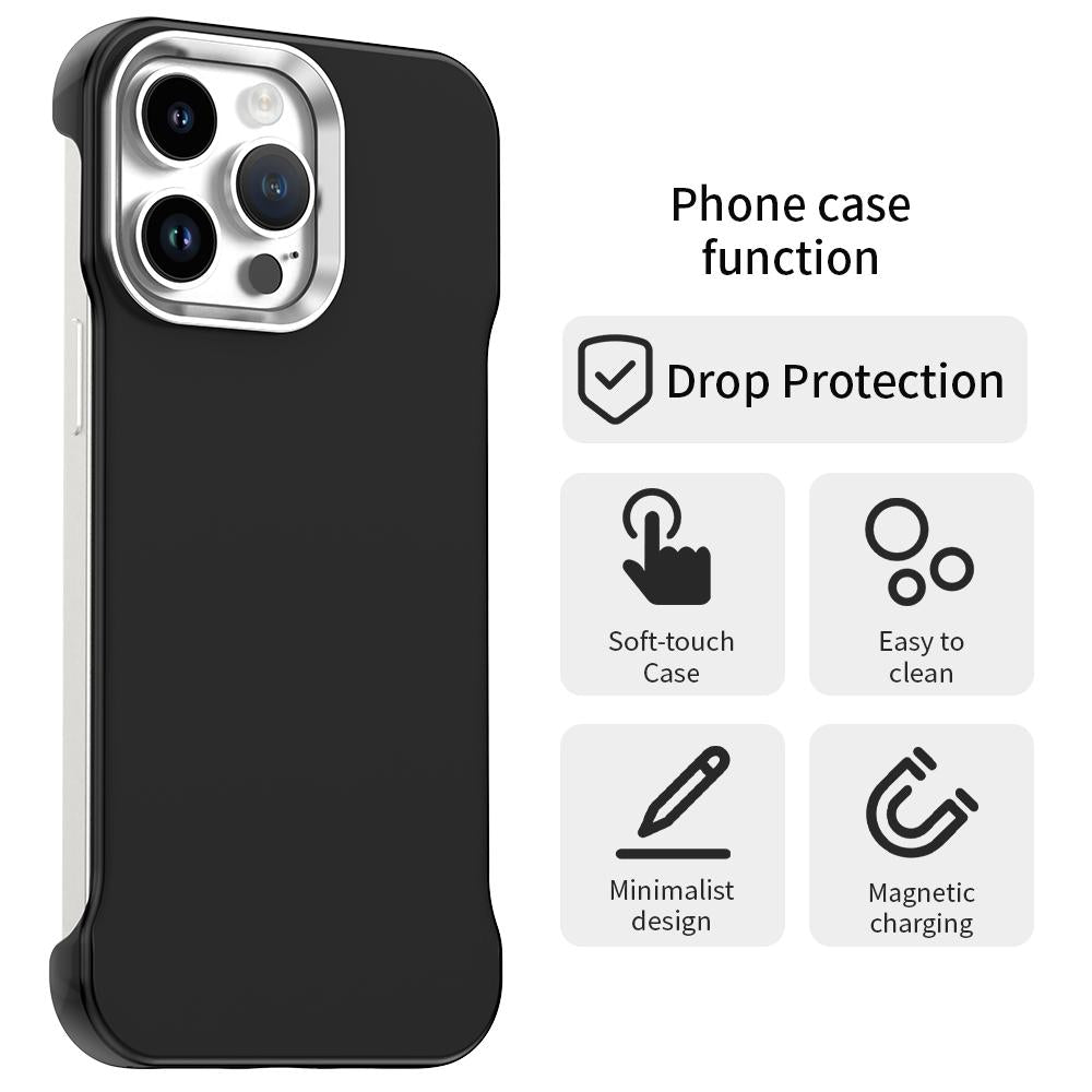 For iPhone 14 Pro Ultra-Slim Frameless TPU + PET + PC Shockproof Phone Case - Black - EDA009752915D