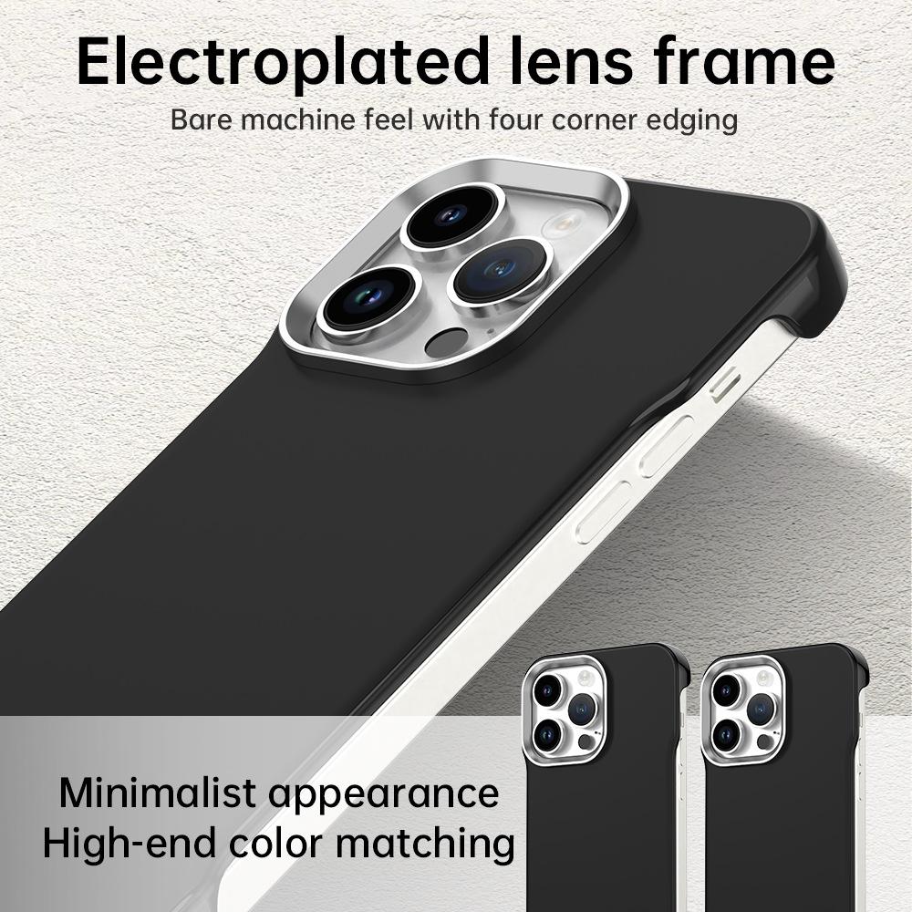 For iPhone 14 Pro Ultra-Slim Frameless TPU + PET + PC Shockproof Phone Case - Black - EDA009752915D