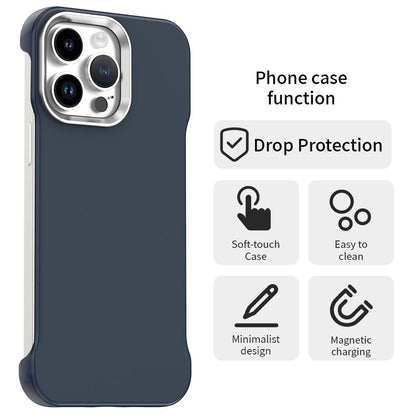 For iPhone 14 Pro Ultra-Slim Frameless TPU + PET + PC Shockproof Phone Case - Blue - EDA009752915E