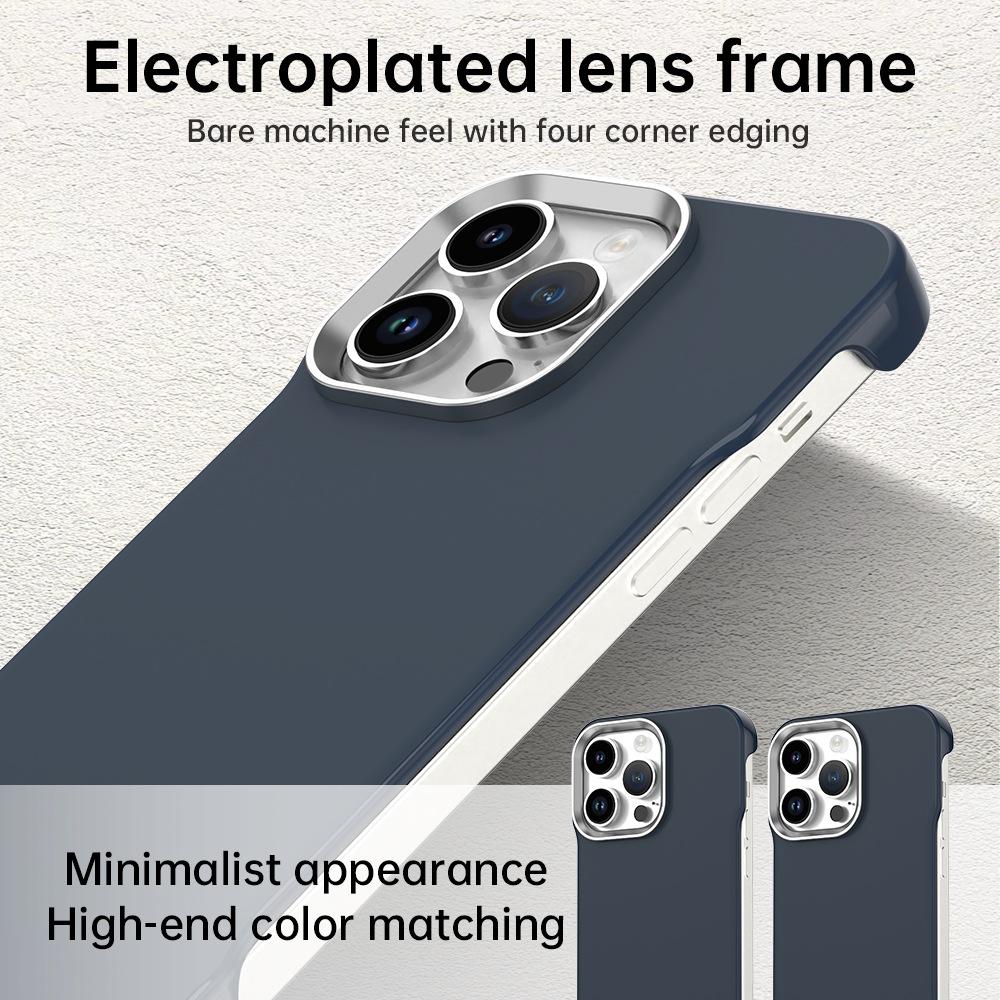 For iPhone 14 Pro Ultra-Slim Frameless TPU + PET + PC Shockproof Phone Case - Blue - EDA009752915E