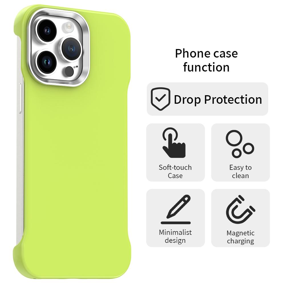 For iPhone 14 Pro Ultra-Slim Frameless TPU + PET + PC Shockproof Phone Case - Green - EDA009752915F