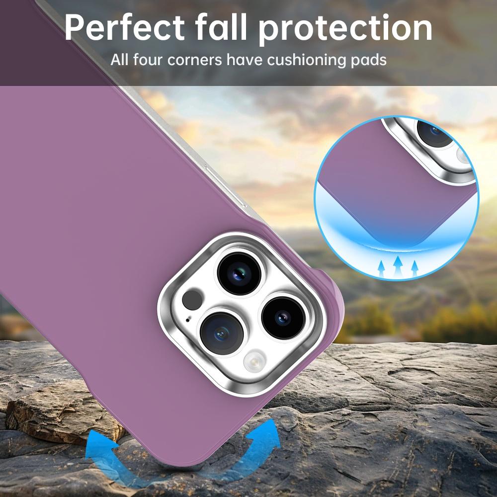For iPhone 14 Pro Ultra-Slim Frameless TPU + PET + PC Shockproof Phone Case - Purple - EDA009752915G