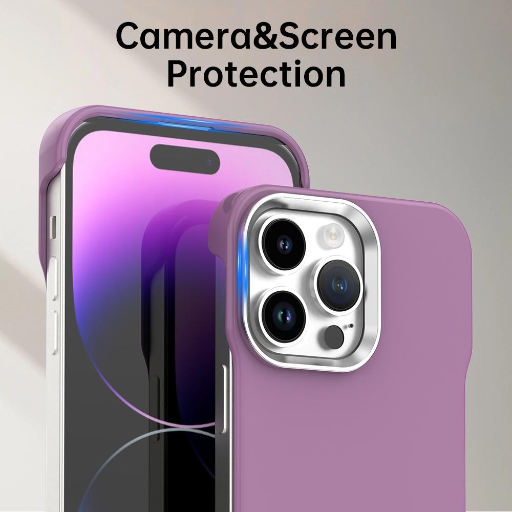 For iPhone 14 Pro Ultra-Slim Frameless TPU + PET + PC Shockproof Phone Case - Purple - EDA009752915G