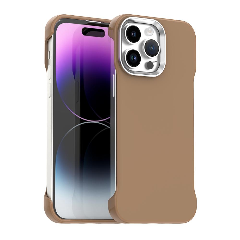 For iPhone 14 Pro Ultra-Slim Frameless TPU + PET + PC Shockproof Phone Case - Brown - EDA009752915H