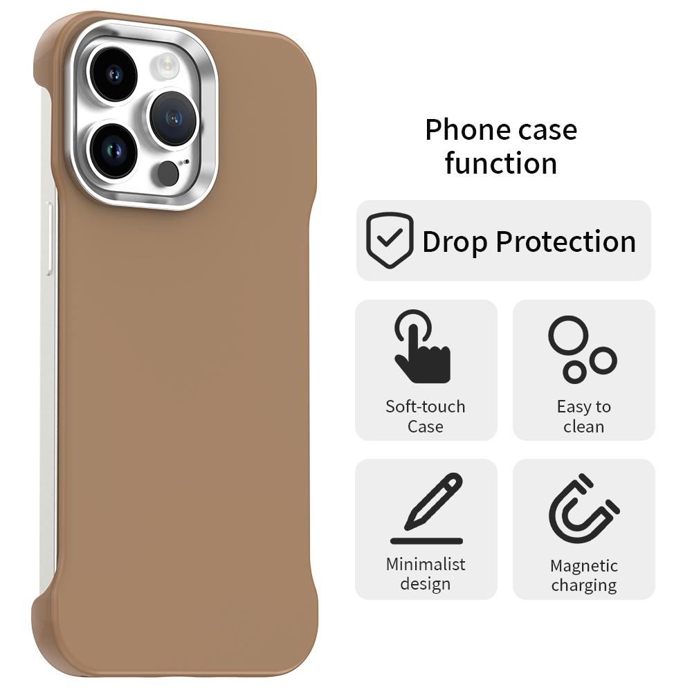 For iPhone 14 Pro Ultra-Slim Frameless TPU + PET + PC Shockproof Phone Case - Brown - EDA009752915H