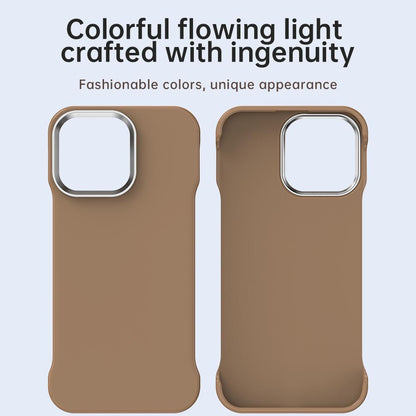 For iPhone 14 Pro Ultra-Slim Frameless TPU + PET + PC Shockproof Phone Case - Brown - EDA009752915H