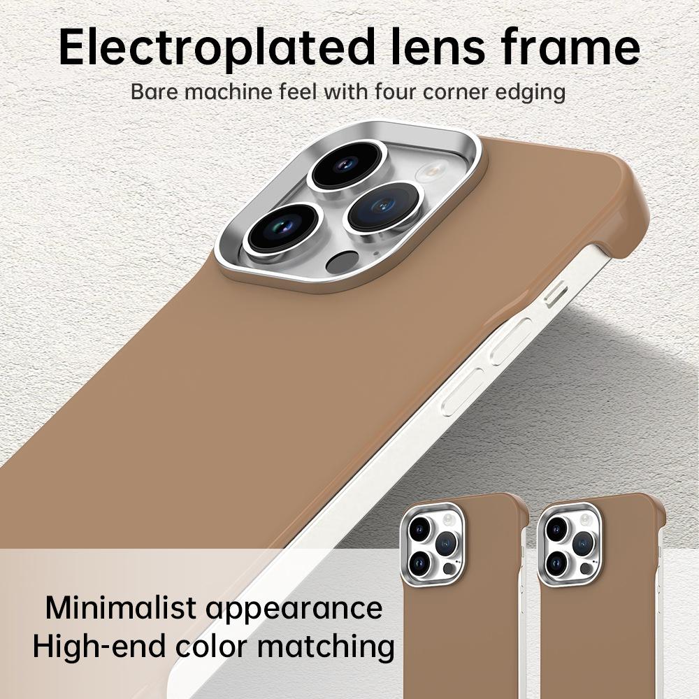 For iPhone 14 Pro Ultra-Slim Frameless TPU + PET + PC Shockproof Phone Case - Brown - EDA009752915H