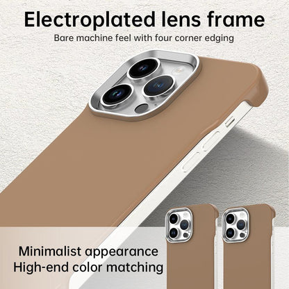For iPhone 14 Pro Ultra-Slim Frameless TPU + PET + PC Shockproof Phone Case - Brown - EDA009752915H