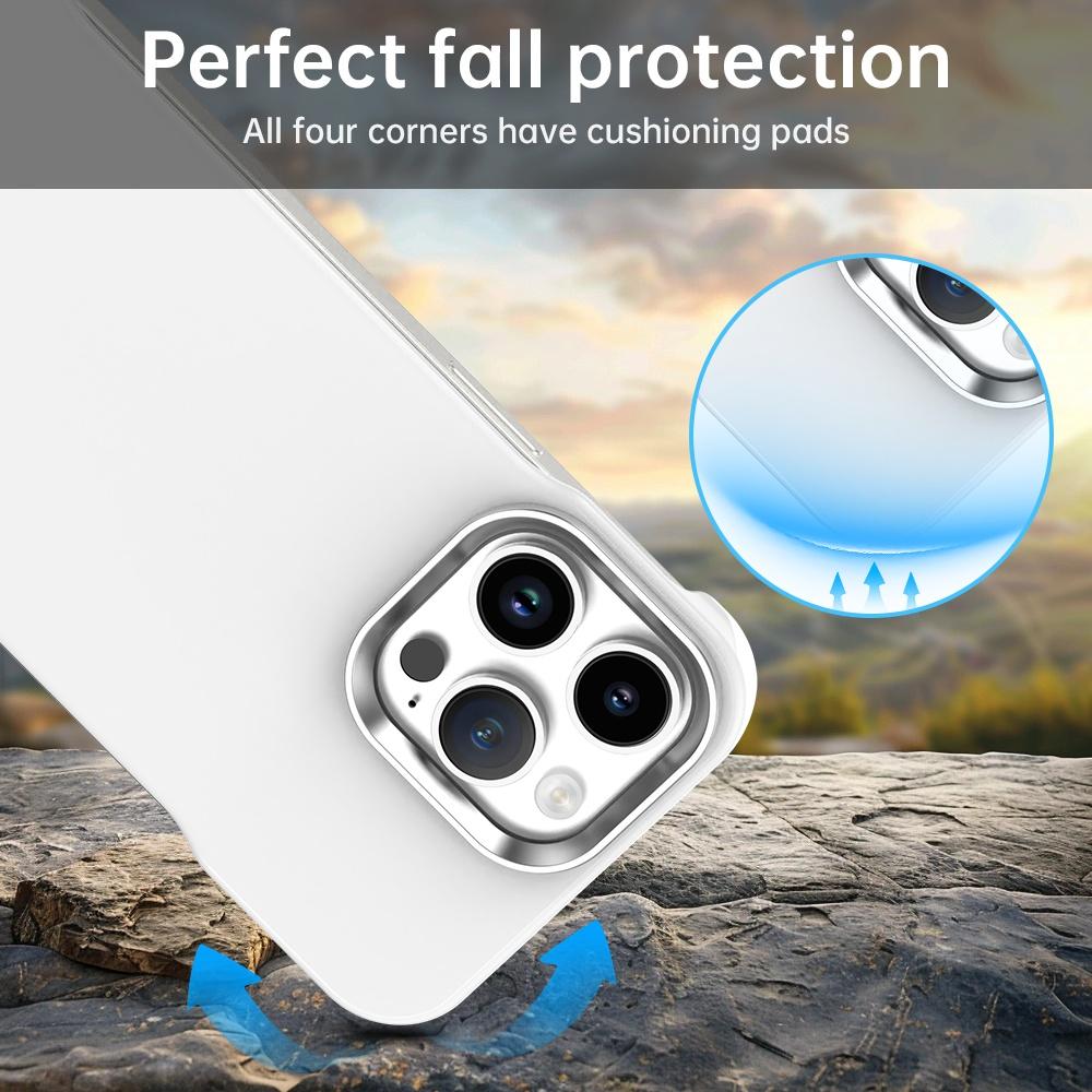 For iPhone 14 Pro Max Ultra-Slim Frameless TPU + PET + PC Shockproof Phone Case - White - EDA009752916A