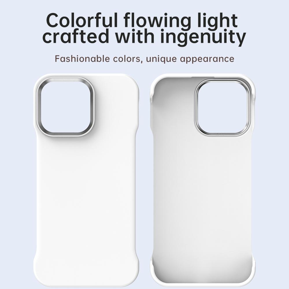 For iPhone 14 Pro Max Ultra-Slim Frameless TPU + PET + PC Shockproof Phone Case - White - EDA009752916A