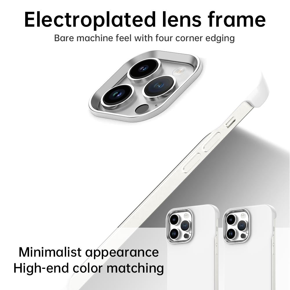 For iPhone 14 Pro Max Ultra-Slim Frameless TPU + PET + PC Shockproof Phone Case - White - EDA009752916A