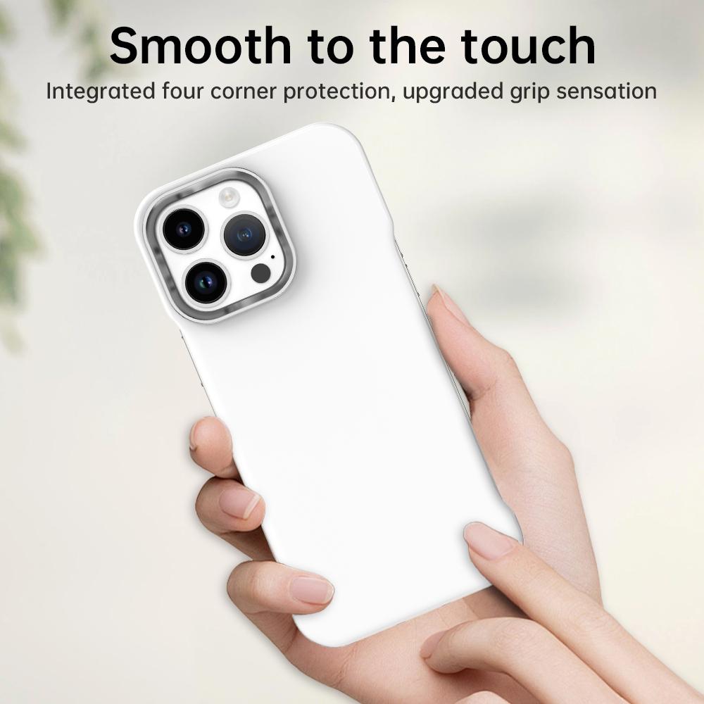For iPhone 14 Pro Max Ultra-Slim Frameless TPU + PET + PC Shockproof Phone Case - White - EDA009752916A
