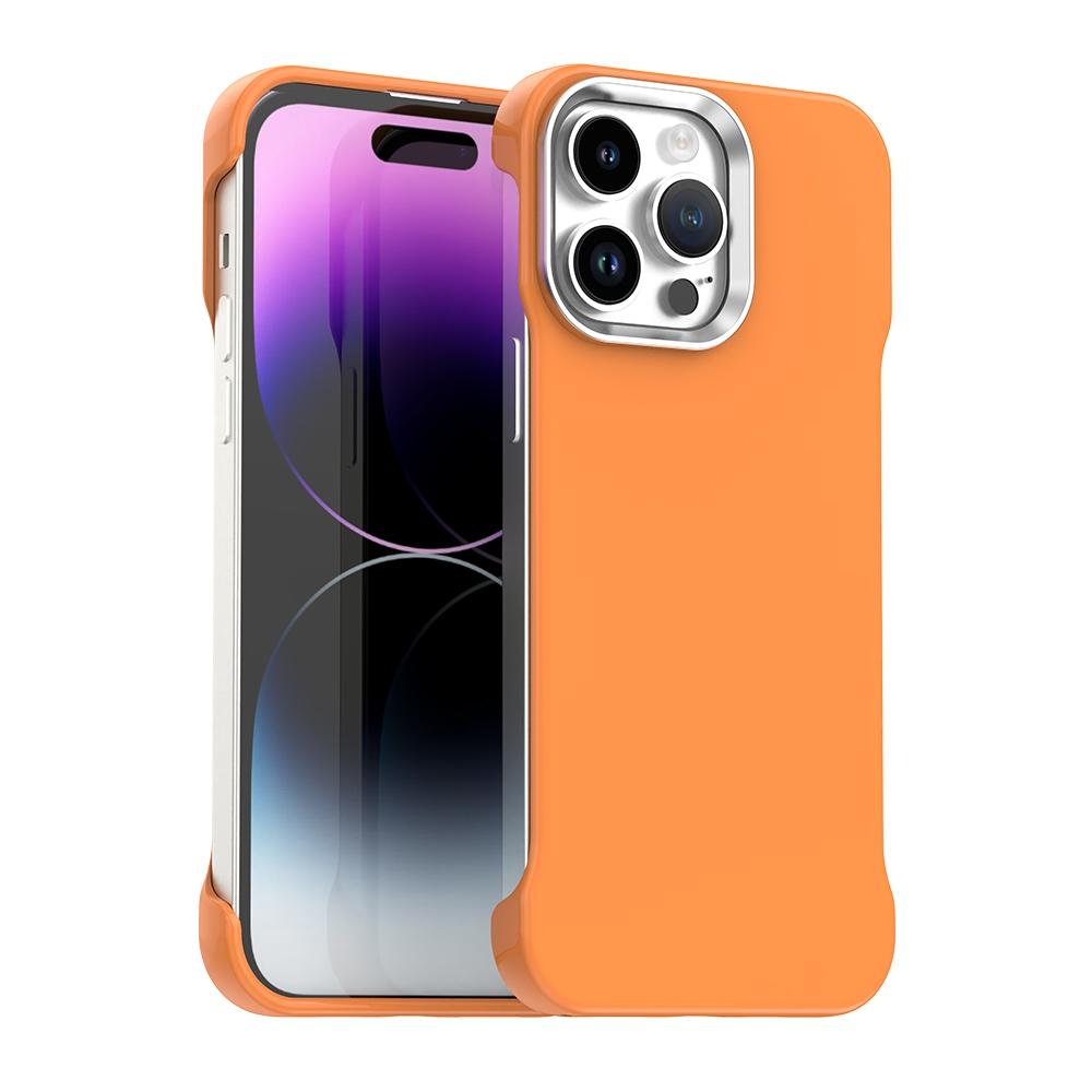 For iPhone 14 Pro Max Ultra-Slim Frameless TPU + PET + PC Shockproof Phone Case - Orange - EDA009752916B