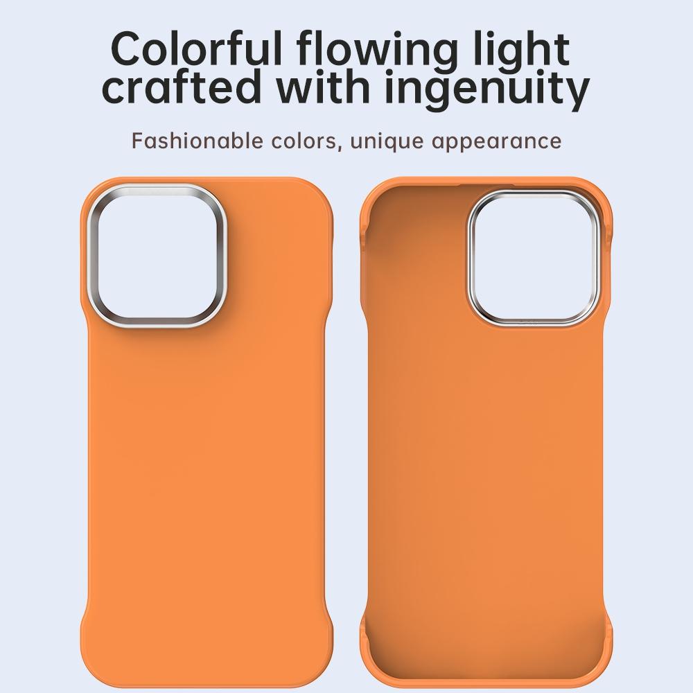 For iPhone 14 Pro Max Ultra-Slim Frameless TPU + PET + PC Shockproof Phone Case - Orange - EDA009752916B