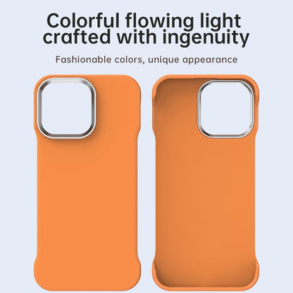 For iPhone 14 Pro Max Ultra-Slim Frameless TPU + PET + PC Shockproof Phone Case - Orange - EDA009752916B