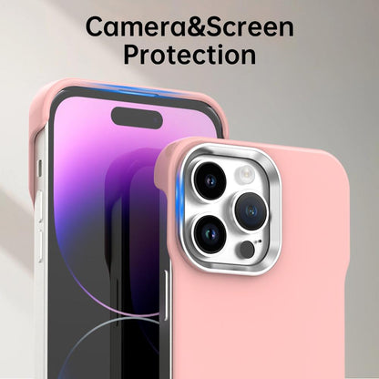 For iPhone 14 Pro Max Ultra-Slim Frameless TPU + PET + PC Shockproof Phone Case - Pink - EDA009752916C
